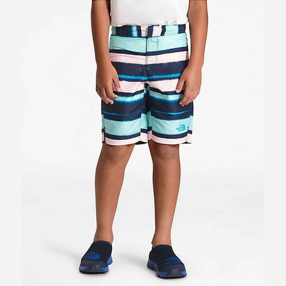 The North Face Boys Amphibious Hiking Shorts Large Blue Stripes